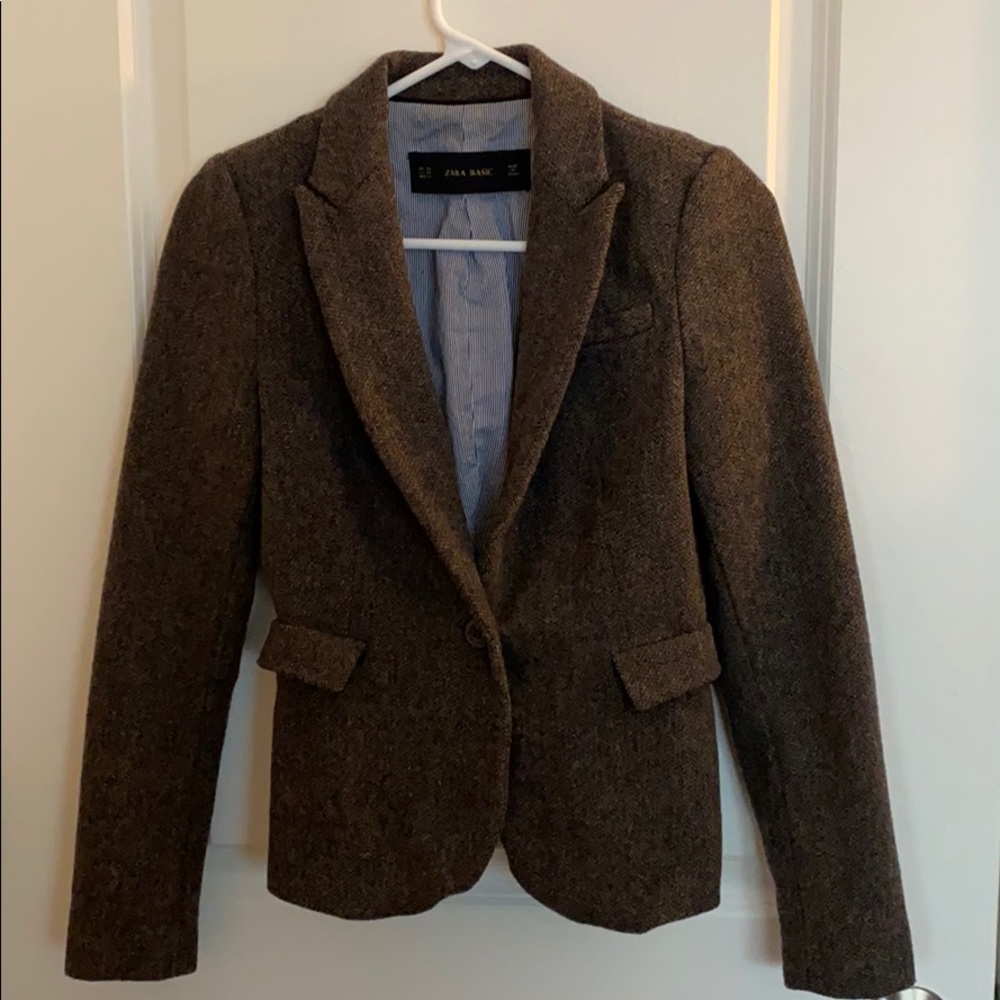 Zara Wool Blazer Elbow Patch